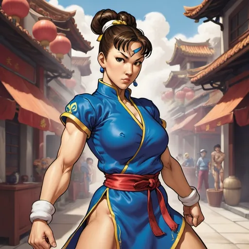 Prompt: Chun Li from Street Fighter. Drawn by Dirk Crabeth, a storybook illustration