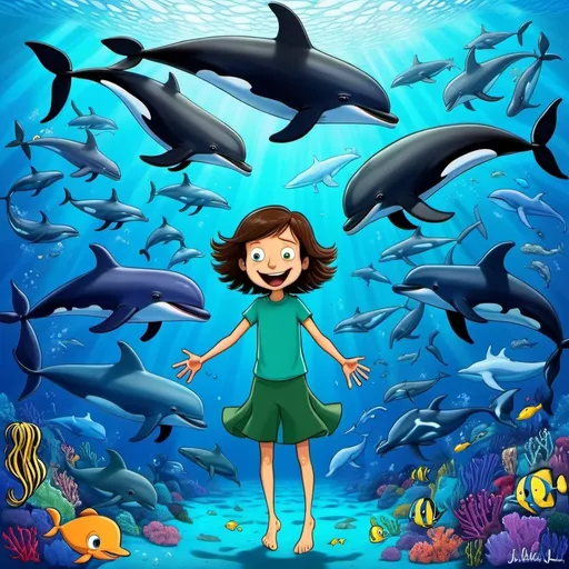 Prompt: I'm just a plankton surrounded by whales and dolphins
