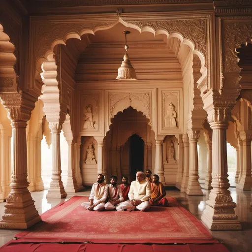 Prompt: Graha pravesham in a palace indian