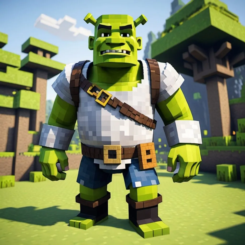 Prompt: minecraft shrek