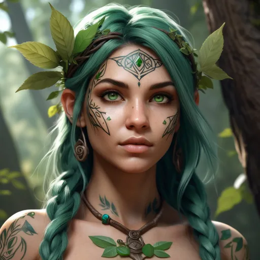 Prompt: Create a photorealistic RPG girl that embodies the essence of "Sage's Beast," representing wisdom, nature, and the primal forces of the wilderness. She has an earthy, radiant complexion, with her skin subtly adorned with intricate tattoos that resemble leaves, vines, and ancient runes, symbolizing her deep connection to nature and its mysteries. Her eyes are a vibrant emerald green, sparkling with intelligence and an understanding of the natural world.

Her hair is wild and untamed, flowing like a cascading waterfall of rich browns and deep greens, with small twigs and blossoms woven throughout, giving her a natural and untamed appearance. She wears a combination of practical armor and natural fabrics that allow her to move gracefully through the wilderness. The armor is crafted from organic materials like bark and leather, adorned with feathers and gemstones that reflect the colors of the forest.

In one hand, she wields a staff made of a twisted tree branch, topped with a glowing crystal that pulsates with a soft light, representing her connection to the ancient wisdom of the earth. Her other hand is raised, surrounded by swirling motes of light that resemble fireflies, symbolizing the magical energy she harnesses from nature.

Behind her, create a lush, enchanted forest filled with towering trees, vibrant flora, and mystical creatures peeking through the foliage. Soft rays of sunlight filter through the leaves, casting dappled shadows on the forest floor. The atmosphere is alive with the sounds of nature—rustling leaves, distant animal calls, and the gentle trickle of a nearby stream—invoking a sense of peace and harmony.

This image should convey the strength, wisdom, and nurturing spirit of "Sage's Beast," portraying her as a powerful RPG character who serves as both a guardian of nature and a wielder of ancient magic.

This image should convey the chilling beauty and mysterious power of the "Cold of Oblivion," portraying her as a formidable RPG character with deep ties to the darker aspects of existence.