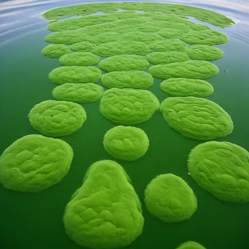 Prompt: microalgae in water