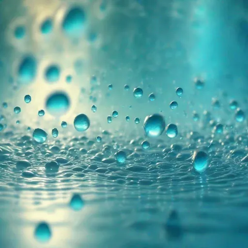 Prompt: Ocean made of water droplets forming, realistic digital art, shimmering and translucent, high quality, detailed droplets, serene and calming, blue and turquoise tones, soft natural light, realistic rendering, water droplets, ocean, digital art, realistic, shimmering, translucent, high quality, detailed, serene, calming, blue tones, turquoise tones, soft light, rendering on white backdrop