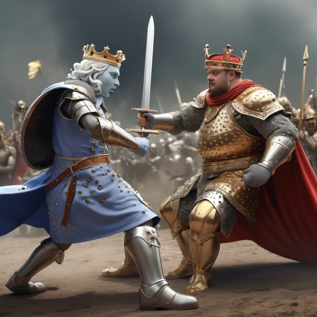 Prompt: Alexgender the great and king porous battle of the day 