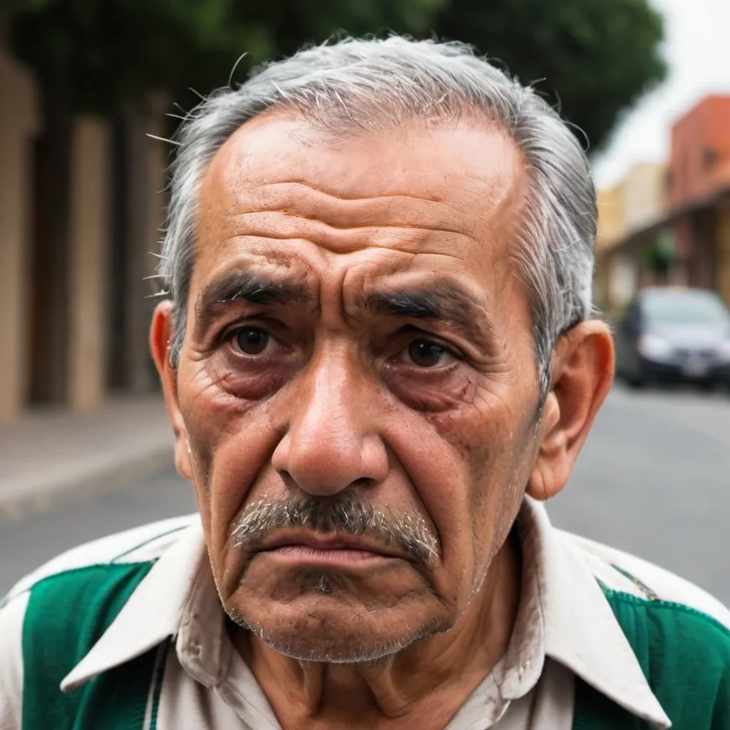 Prompt: Mexican old man very worried