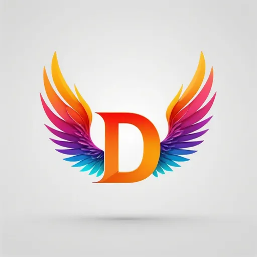 Prompt: d letter logo design with wings
