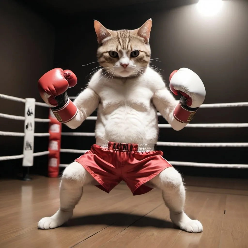 Prompt: Cat ai boxing 
