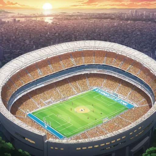 Prompt: stadium one piece anime from outside 