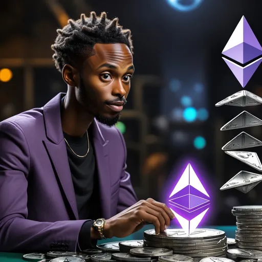 Prompt: Black Man Creating Ethereum