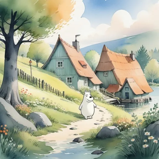 Prompt: Moomin watercolour

