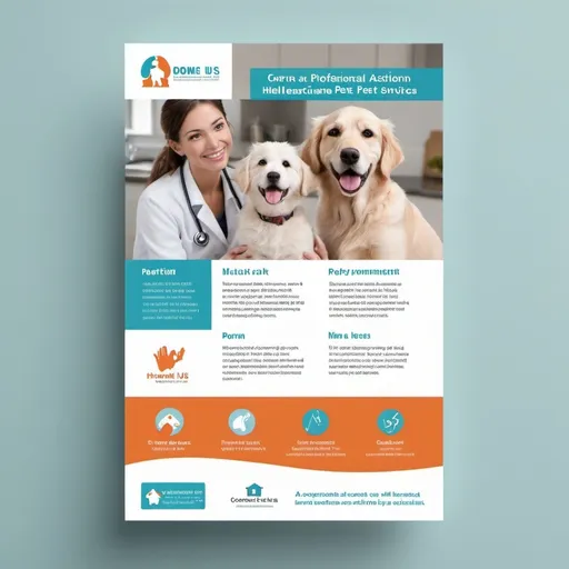 Prompt: {
  "prompt": "Create a professional A5 flyer for Domestica, highlighting their at-home pet healthcare services. The flyer should have a modern, clean design with the following elements: a header with the title 'Domestica' and subtitle 'Convenient At-Home Pet Healthcare'. Include an image of a happy pet at home with a vet or assistant providing care. In the body, list the services and benefits, using icons or small illustrations for each. Add contact information with phone number, email, website, and social media links at the bottom. The back side should have a calming background image of pets being cared for at home, a highlighted 'Why Choose Us?' section, and a call to action. Use a color scheme that is calming and professional.",
  "size": "1792x1024",
  "n": 1
}
