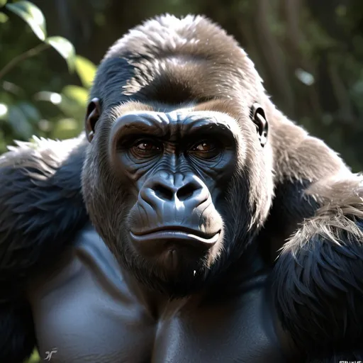Prompt: gorilla high quality unreal engine 8k close up realistic super glow magical
