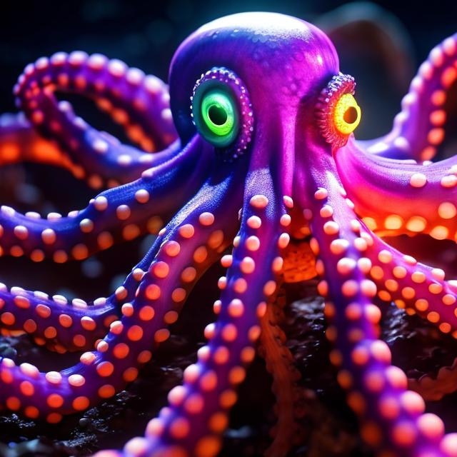 Prompt: octopus high quality unreal engine 8k close up realistic super glow magical
