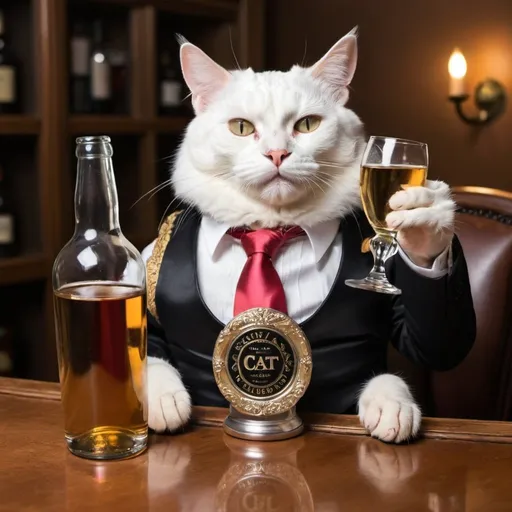 Prompt: Fancy Cat acting drunk