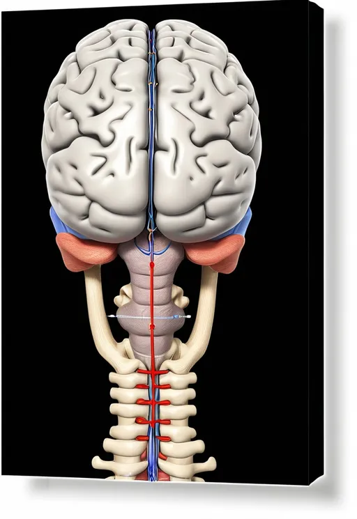 Prompt: a diagram of the human brain with the location of the cerebratory cord and the location of the cerebratory cord, Epsylon Point, incoherents, anatomy, a diagram