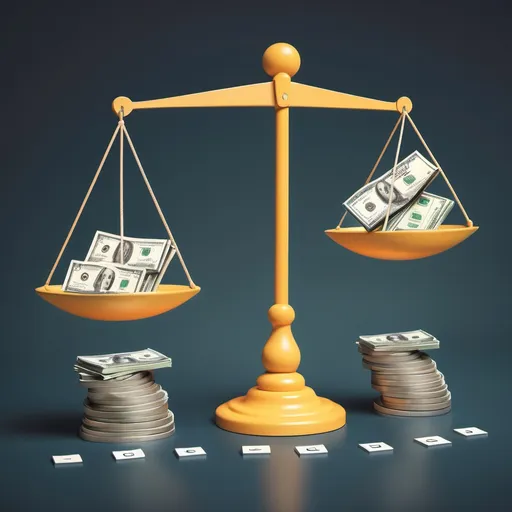 Prompt: /imagine "An educational visual of balance sheets with growing assets like cash and property, showing a balance scale with 'Debit' on the left and 'Credit' on the right. The debit side is rising as assets grow, while the credit side rises when assets fall. Visual elements include a clear separation of 'Debits increase for some, credits for the rest,' with arrows indicating movement for balance. The theme should be engaging and fun for students, with bright colors and a clear representation of financial balance."