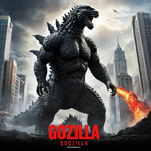 Prompt: Godzilla movie poster
