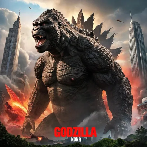 Prompt: godzilla x kong movie poster
