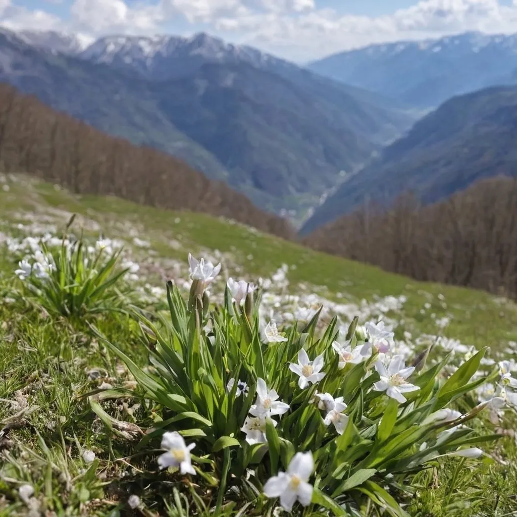 Prompt: Spring in the Mountains, during the Spring season