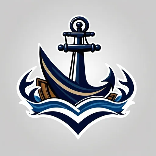 Prompt: (nautical themed logo), dynamic design, bold colors, incorporating anchors and waves clean and crisp lines, emphasizing team spirit, creative use of imagery, appealing to college audience, vibrant nautical color palette, professional layout, striking and memorable visuals, suitable for merchandise and branding, HD quality, captures the excitement of college football.