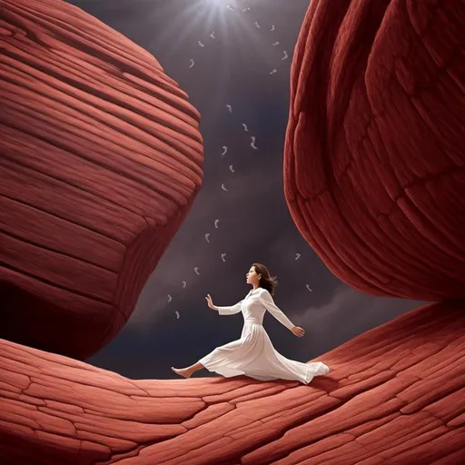 Prompt: <mymodel>close up of woman levitating over Sedona Red Rock, dreamy, mysterious, introspective, highres, detailed, ethereal glow, surrealism, mysterious depths