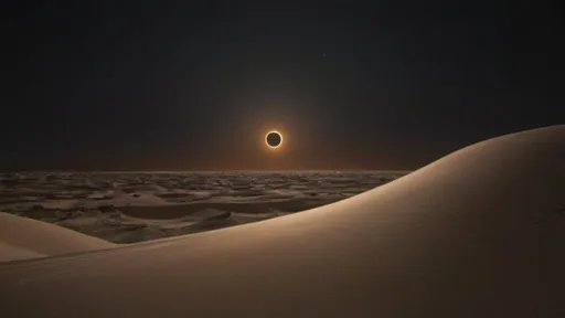 Prompt: solar eclipse 4k dark dune. Big solar eclipse on horizont