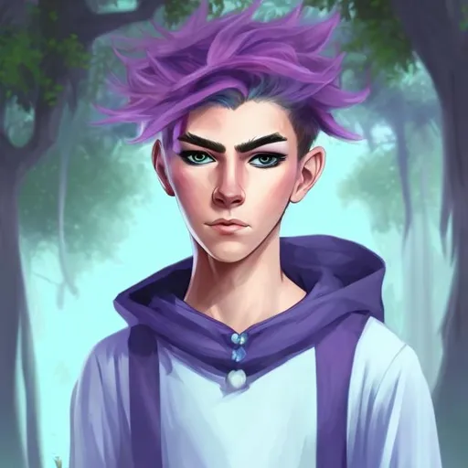 Prompt: an androgynous youth living in a utopian society in a fantasy style portrait