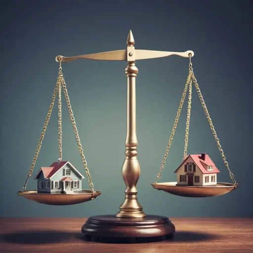 Prompt: buy or not to buy a home on a balance scale
