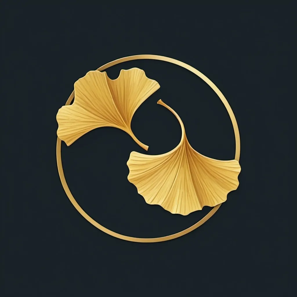 Prompt: gingko leaf logo
