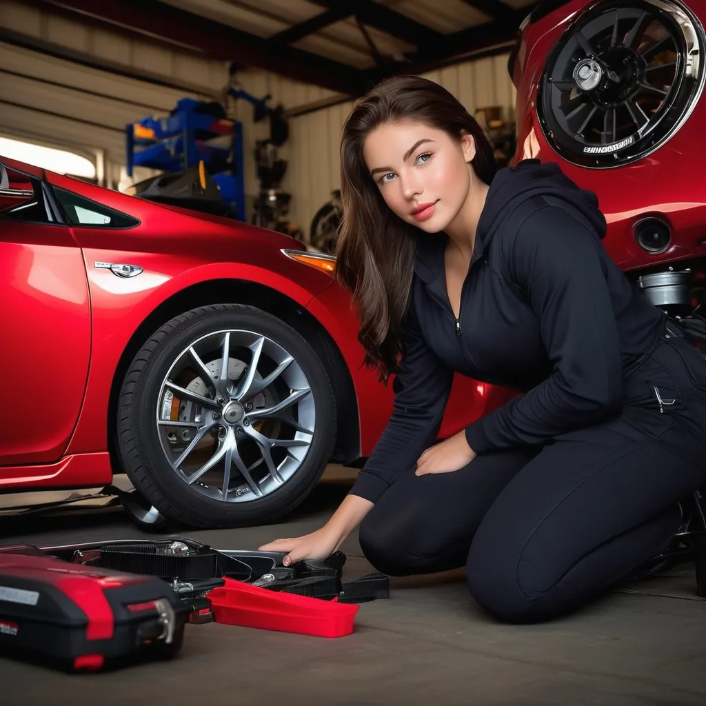 Prompt: A technician is repairing car