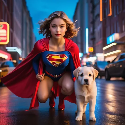 Prompt: Superwoman saved a dog
