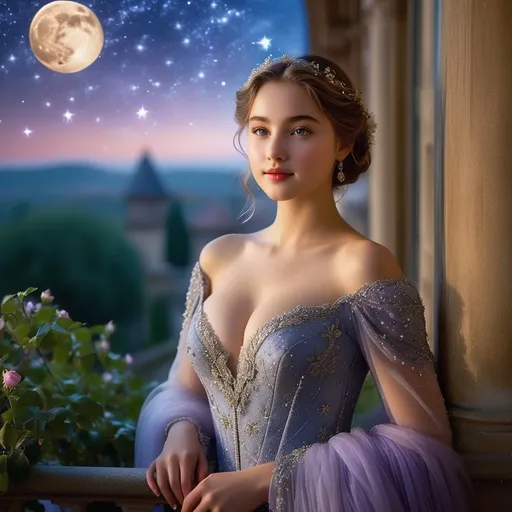 Prompt: A dreamy and ethereal scene of Juliet, Inspired by Shakespeare's A Midsummer Night's Dream