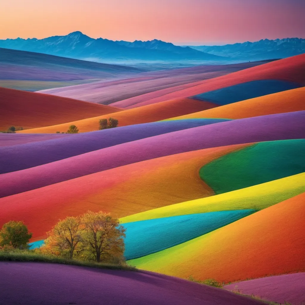 Prompt: A landscape of all colors.