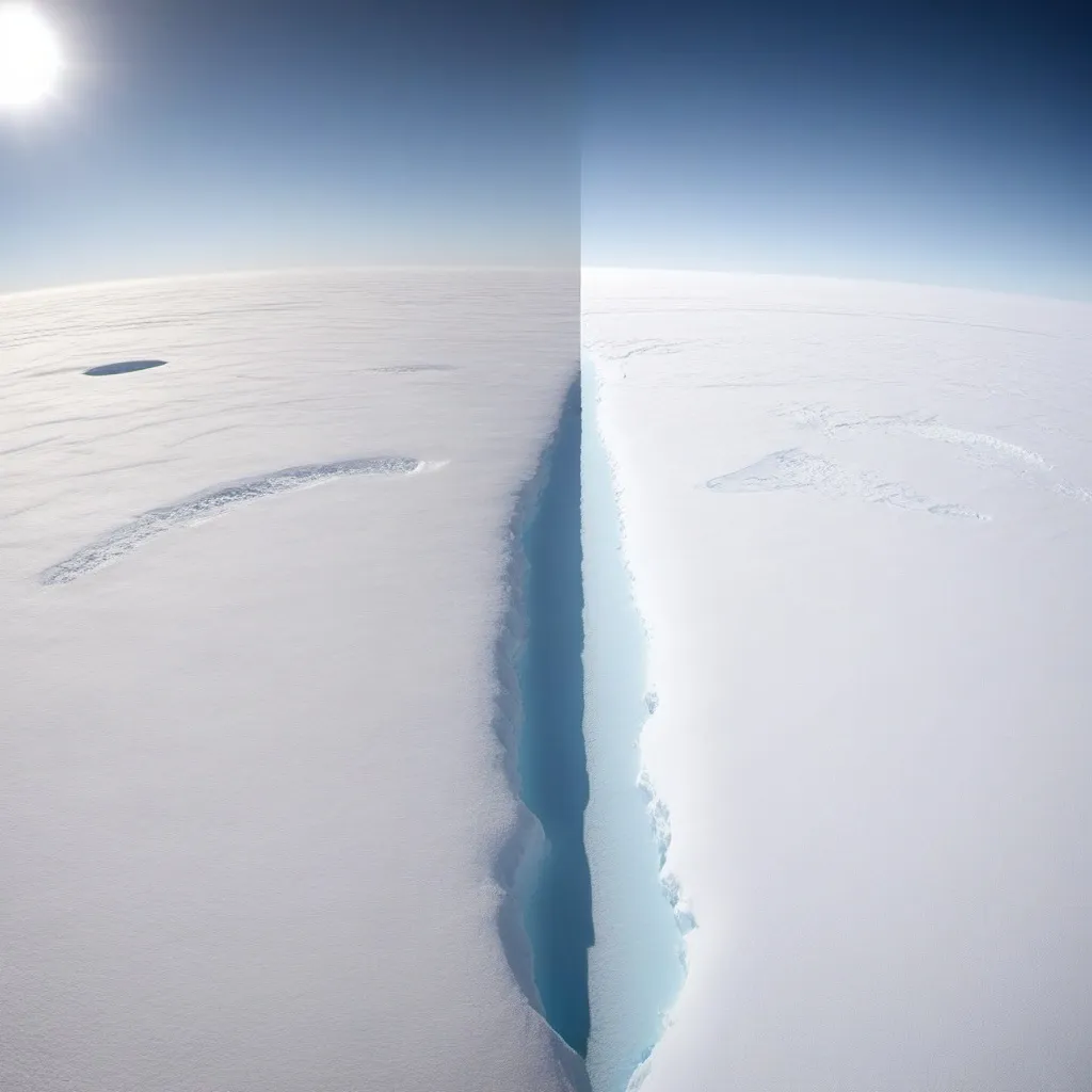 Prompt: A comparison of the north pole and the south pole where each is comically similar