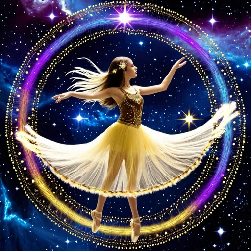 Prompt: Celestial Weaver in cosmic ballet