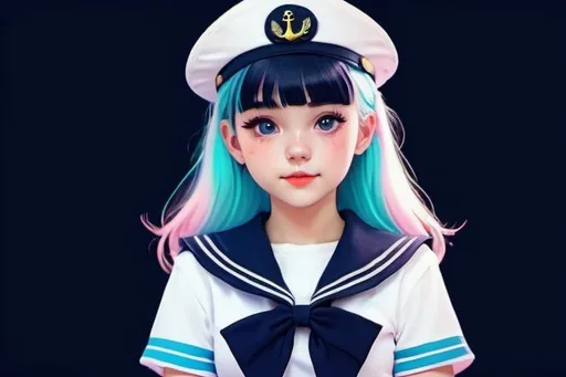 Prompt: cute sailor uniform girl with chromatic aberration vibes