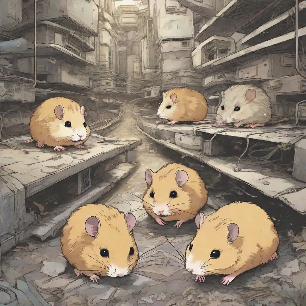 Prompt: Amid whispers of a clandestine hamster colony, the neet hikkimori underground's withdrawal from societal norms becomes a captivating tale. Post-authorship, a cryptic collaboration, takes center stage, as the cult-like aura surrounding these hamsters fuels speculation about their unconventional activities. Despite rumors, there's an empathetic fascination with the colony's struggle against societal expectations, inviting us to ponder the untold stories within their enigmatic underground.