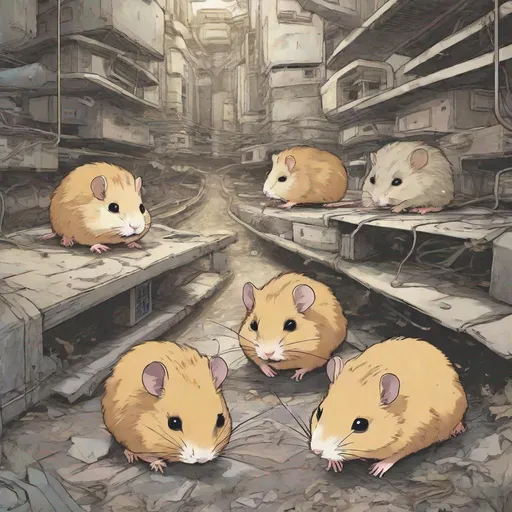 Prompt: Amid whispers of a clandestine hamster colony, the neet hikkimori underground's withdrawal from societal norms becomes a captivating tale. Post-authorship, a cryptic collaboration, takes center stage, as the cult-like aura surrounding these hamsters fuels speculation about their unconventional activities. Despite rumors, there's an empathetic fascination with the colony's struggle against societal expectations, inviting us to ponder the untold stories within their enigmatic underground.