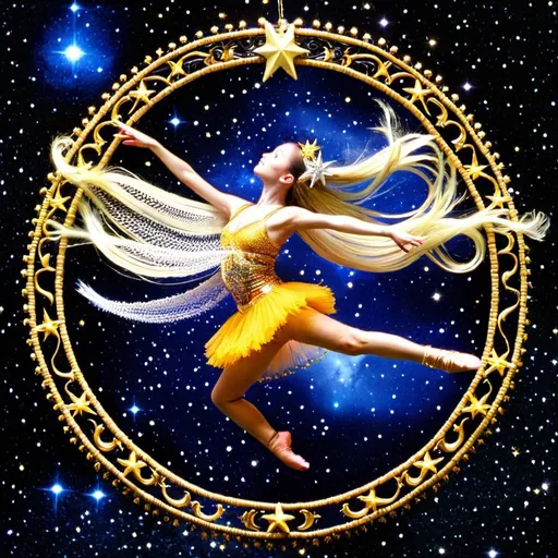 Prompt: Celestial Weaver in cosmic ballet