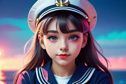 Prompt: cute sailor uniform girl with chromatic aberration vibes