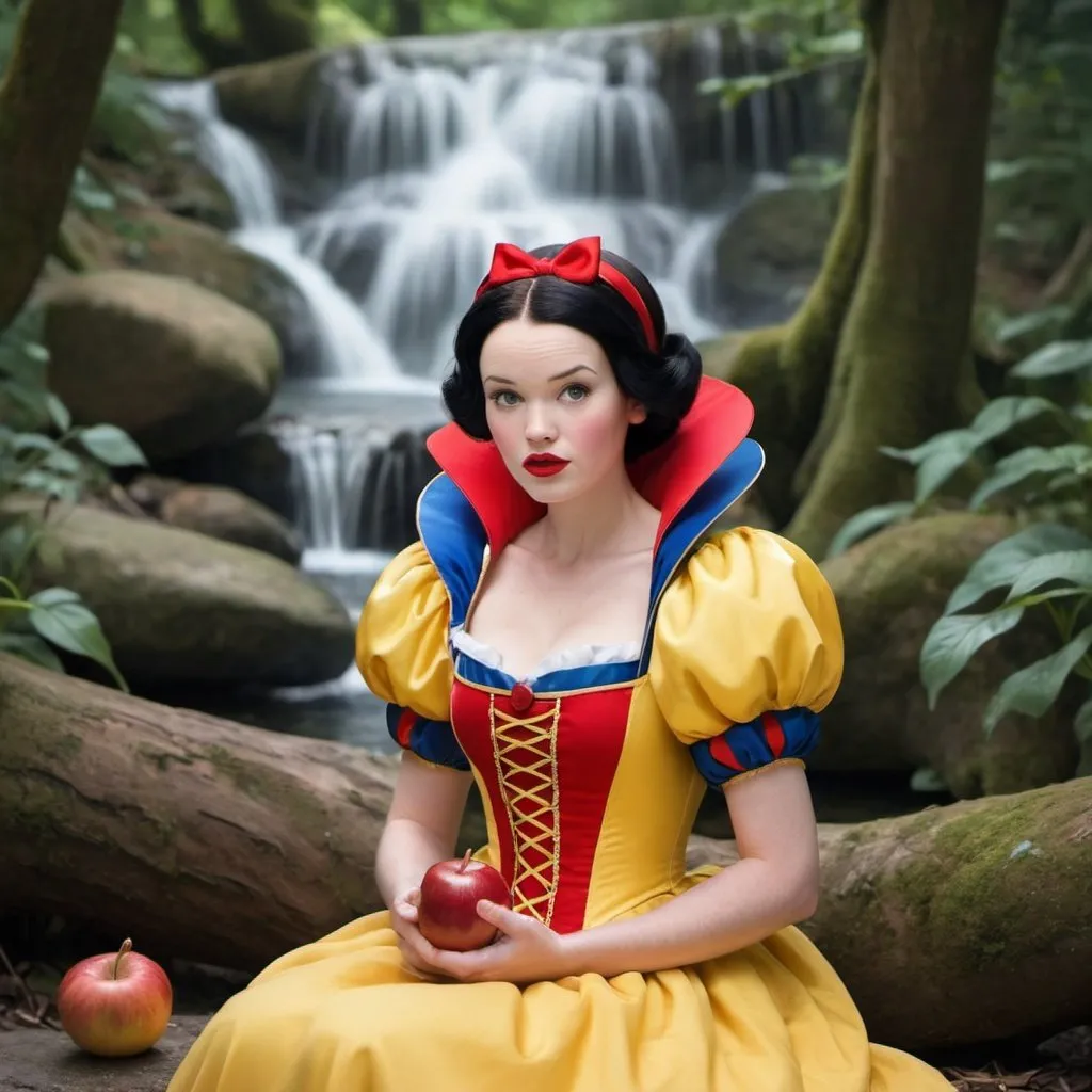 Prompt: snow white in the world of ginger 