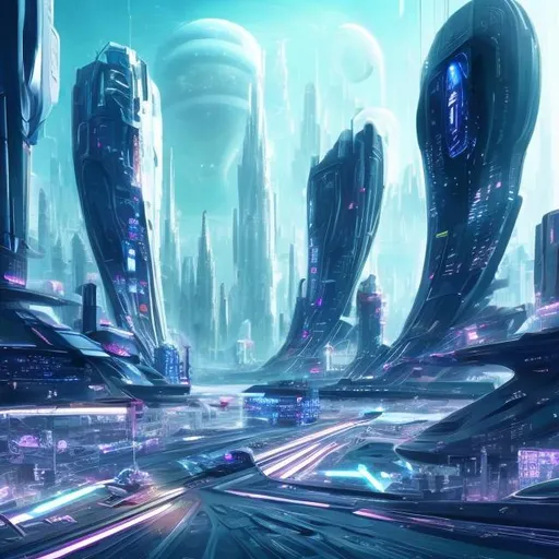 Prompt: Futuristic city