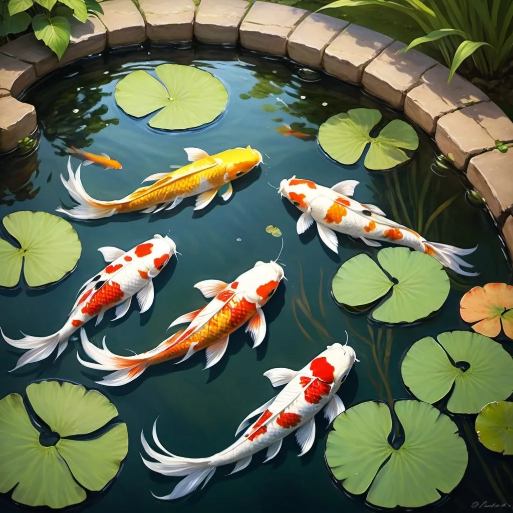 Prompt: koi pond