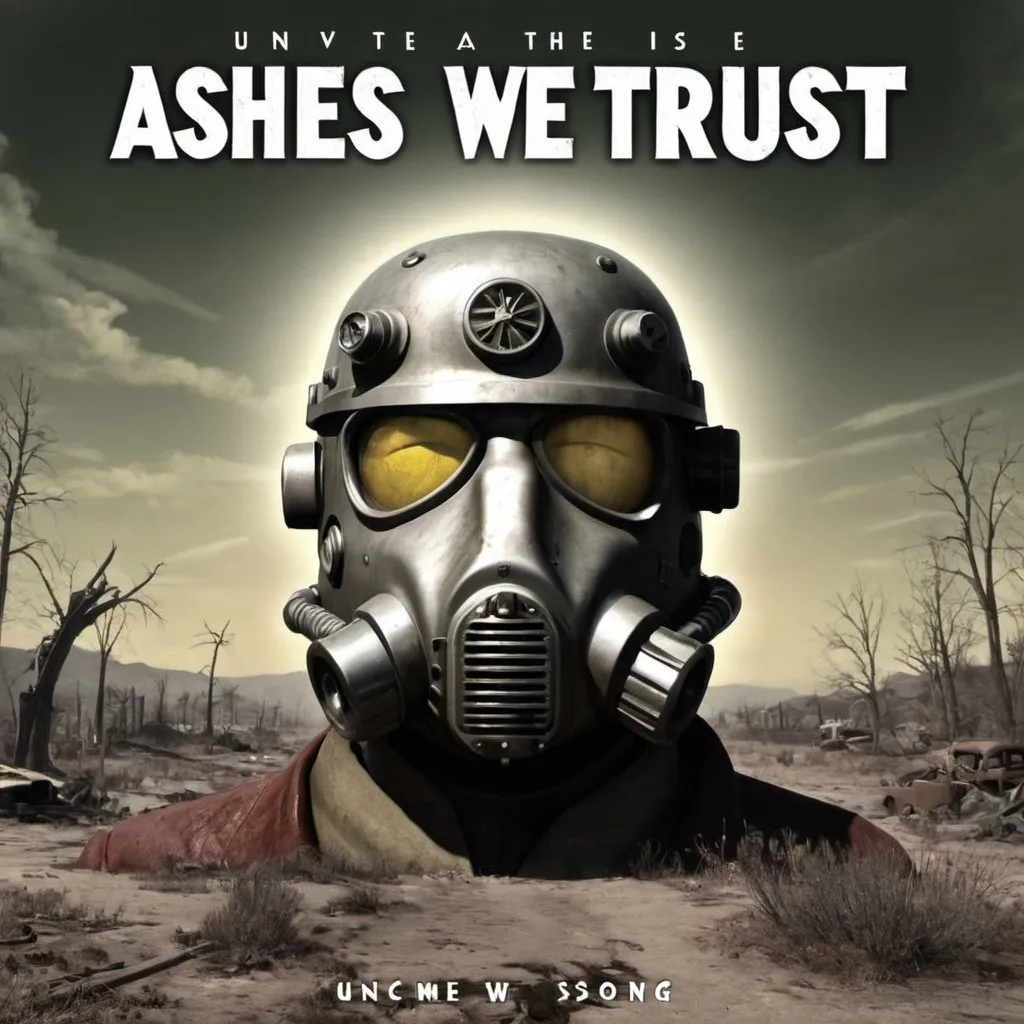 Prompt: Create me a 1950s fallout theme album uncover name of the song. Ashes We Trust