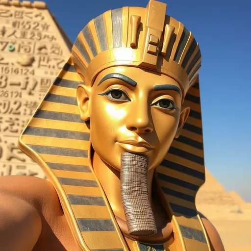 Prompt: Ra pharaoh taking a selfie