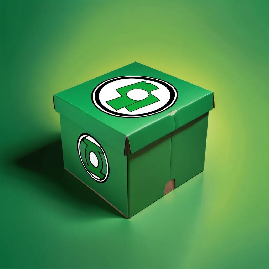 Prompt: Mystery Box With Green Lantern DC Logo With Colorful Background