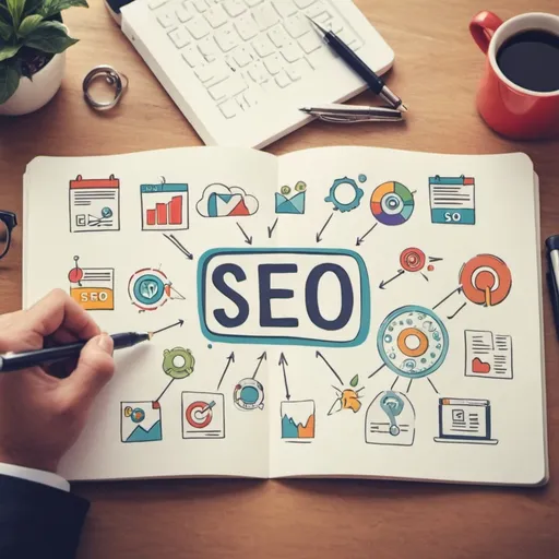 Prompt: create an image that represents SEO content