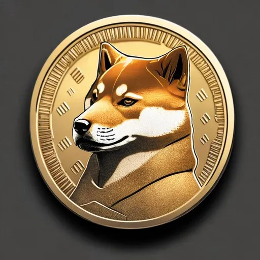 Prompt: Même coin, Fun, Dealer, style shiba inu, doge coin, cryptomonnaie, logo 