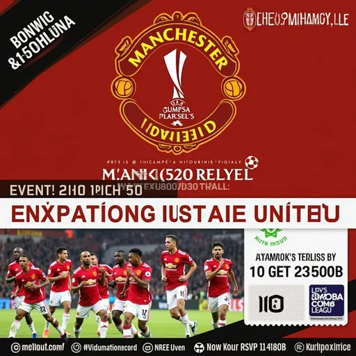 Prompt: I need a printable ticket to send it to the supporters of MUSCB who is coming for the screening for the Europa League finals. Background of the ticket should be Manchester United logo. 

Ticket Details:
Admit: 2
Fee Paid: Rs 2,400/-
(Rs 2,000 fully redeemable as cover)

⸻

Event Info:
Date: Sunday, 22nd May
Time: 11:30 PM onwards (Kickoff at 12:30 AM)
Venue: Indigo XP, Koramangala
(Exclusive RSVP-only event – please do not share location details)