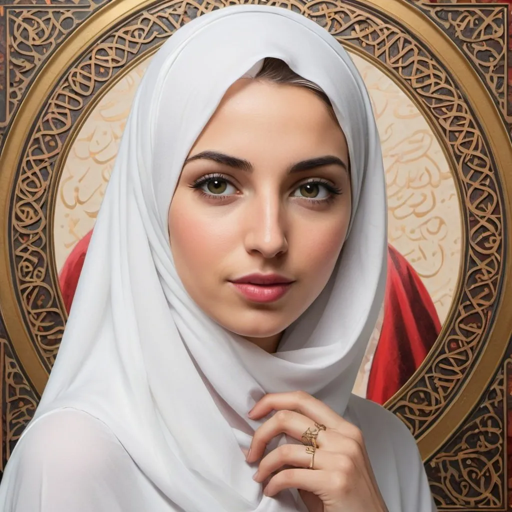 Prompt: a modern virgin with arabic background